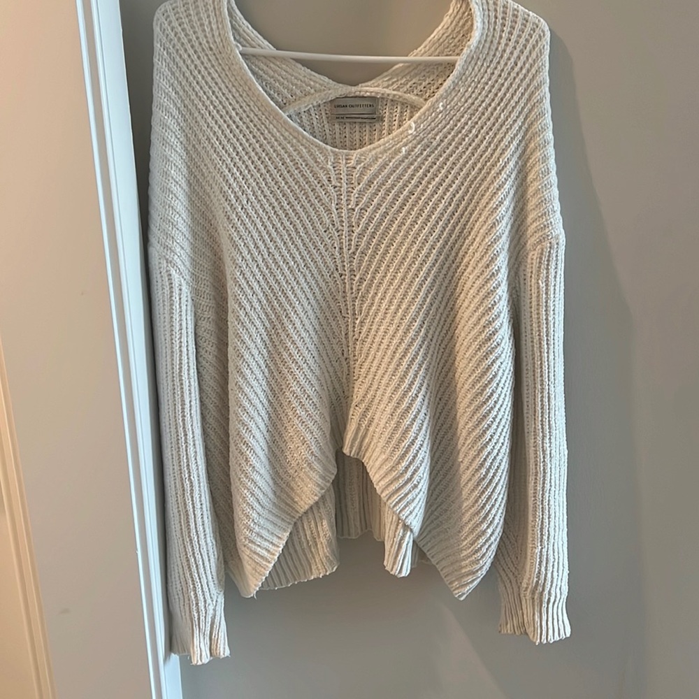 Urban Outfitters: White V Neck Sweater